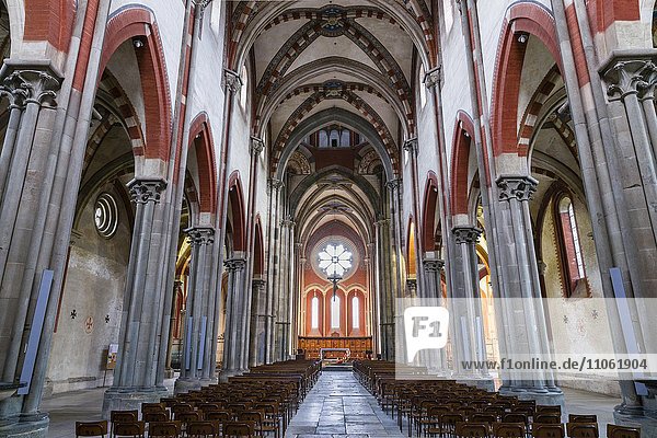 Langhaus  Vierung  Chor  Basilika Sankt Andreas  Basilica di Sant'Andrea  Gotik  Vercelli  Piemont  Italien  Europa