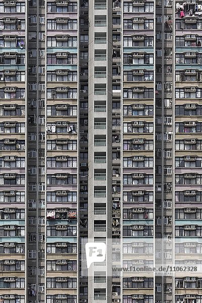 Wohnhochhäuser Tin Shue Wai New Town  sozialer Wohnungsbau  Yuen Long District  New Territories  Hongkong  China  Asien