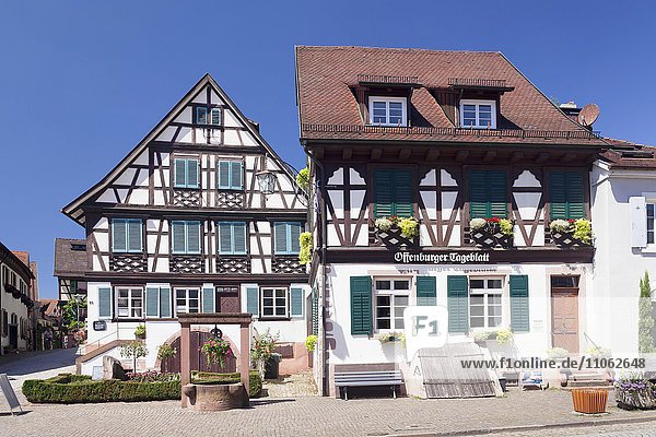 Fachwerkhäuser in der Altstadt  Gengenbach  Kinzigtal  Schwarzwald  Baden-Württemberg  Deutschland  Europa