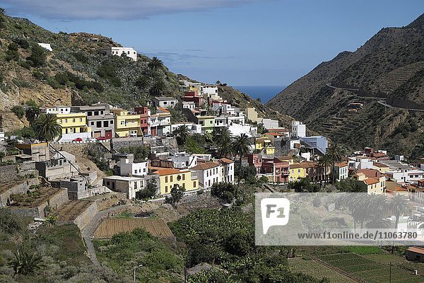View of Vallehermoso  Vallehermoso  La Gomera  Canary Islands  Spain  Europe
