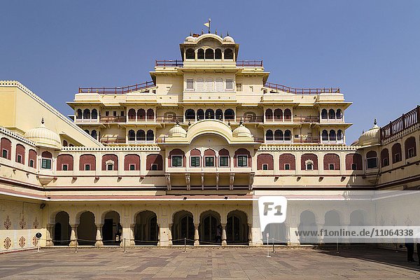 Mubarak Mahal  Stadtpalast  Altstadtviertel Pink City  Jaipur  Rajasthan  Indien  Asien