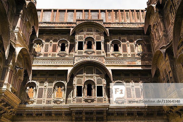 Mehrangarh-Festung Innenhof Jodhpur Rajsthan Indien Asien