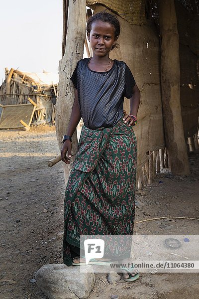 Afar-Kind  Afar-Dorf Ahmed Ale  Afar-Dreieck  Danakil-Depression  Äthiopien  Afrika