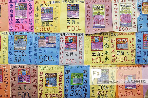 Chinesische Lotterie Scheine  Chinatown  San Francisco  Kalifornien  USA  Nordamerika
