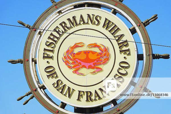 Fishermans Wharf Zeichen  San Francisco  Kalifornien  USA  Nordamerika