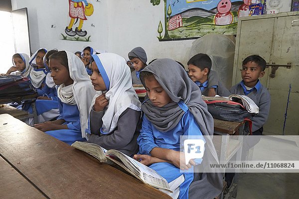 School class in a primary school Mahey Pakistan Asia