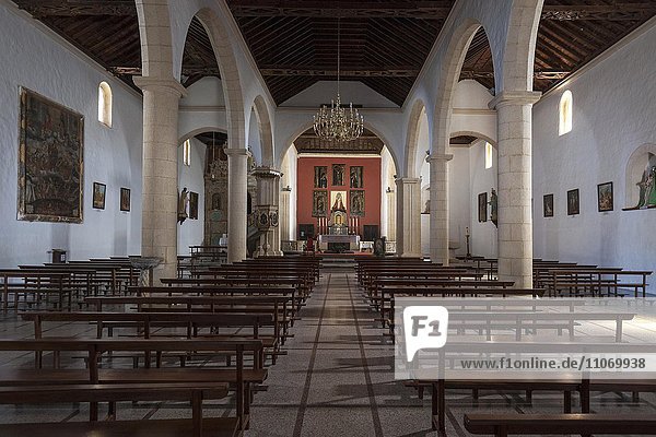 Kirche Iglesia de Nuestra Señora de la Candelaria  Innenansicht  La Oliva  Fuerteventura  Kanarische Inseln  Spanien  Europa