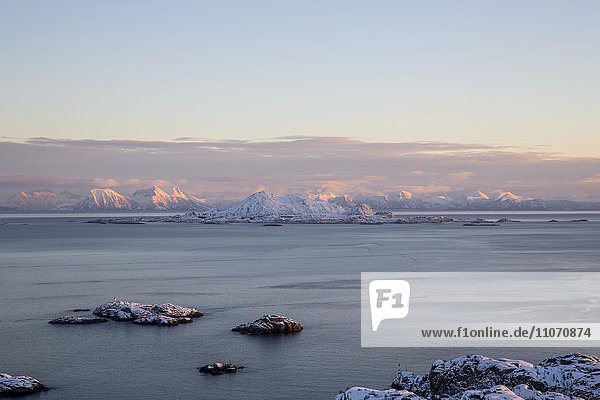 Skrova island in the Vestfjord  Lofoten  Nordland  Norway  Europe