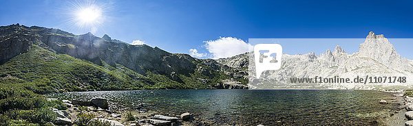 Bergsee Lac de Melo  Restonica Hochtal  Quelle des Restonica Fluss  Corte  Département Haute-Corse  Korsika  Frankreich  Europa