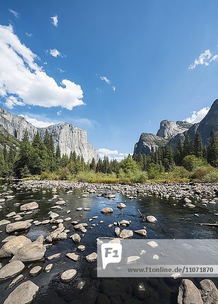 Valley View  view of El Capitan  Merced River  Yosemite National Park  California  USA  North America