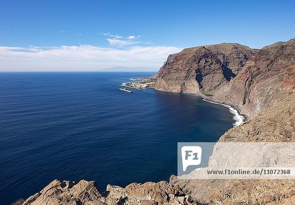 Vueltas und Argayall im Valle Gran Rey Blick vom Lomo Gerian La Gomera Kanarische Inseln Spanien Europa