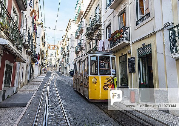Seilbahn Ascensor da Bica  Calçada da Bica Pequena  Lissabon  Portugal  Europa