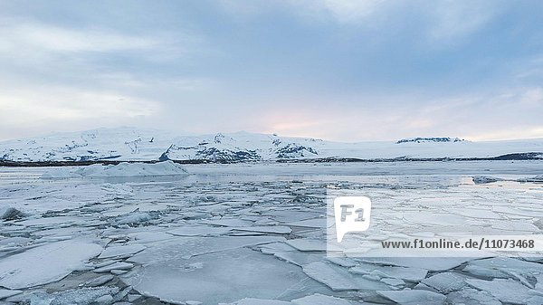 Ice floes  Jökulsárlón glacier lagoon  southern edge of Vatnajökull  Southern Region  Iceland  Europe