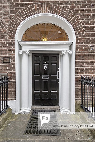 Georgianische Tür mit Portal  Merrion Square  Dublin  Irland  Europa