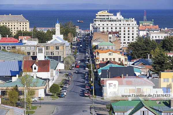 Stadtansicht von Punta Arenas  Provinz Magallanes  Patagonien  Chile  Südamerika