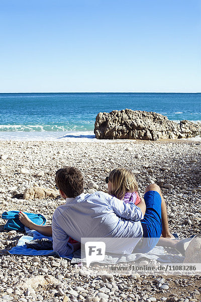 Young couple on beach