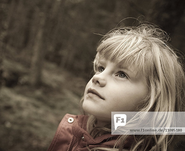 Girl in a forest Sweden.