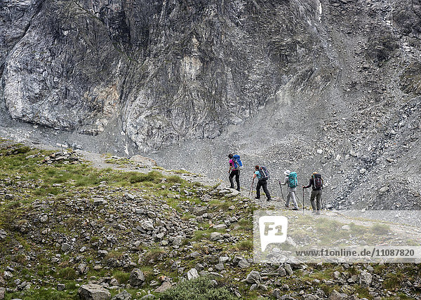 Switzerland  Arolla  Mountaineers at Mont Collon