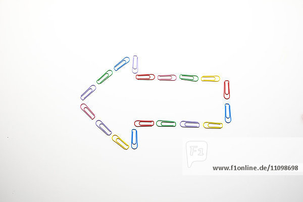 Arrow made out of paper clips