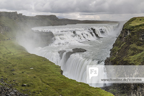 Gullfoss (Golden Falls) a waterfall located in the canyon of the Hvita River in southwest Iceland Polar Regions