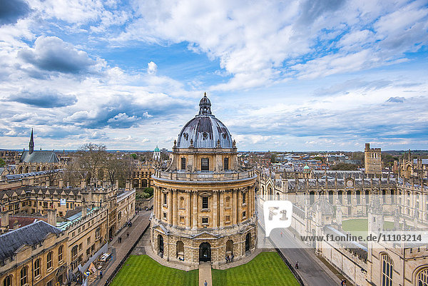 Radcliffe Camera and the view of Oxford from St. Mary's Church  Oxford  Oxfordshire  England  United Kingdom  Europe