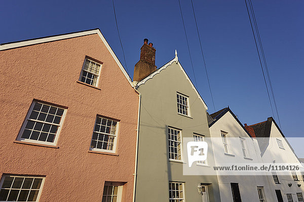 Historische Häuser in Topsham  nahe Exeter  Devon  England  Vereinigtes Königreich  Europa