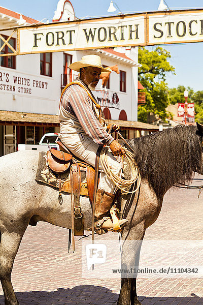 Cowboys in Fort Worth Stockyards  Texas  Vereinigte Staaten von Amerika  Nordamerika