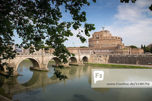 River Tiber and Castel Sant' Angelo UNESCO World Heritage Site Rome Lazio Italy Europe