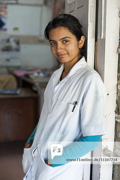 A nurse at Gorkha district hospital in Nepal  Asia