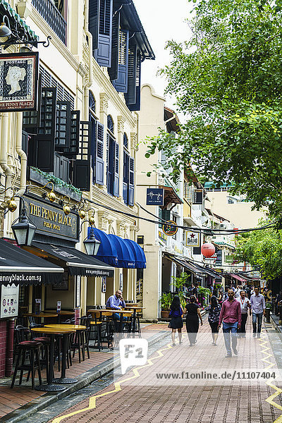 Bars und Restaurants in Boat Quay  Singapur  Südostasien  Asien