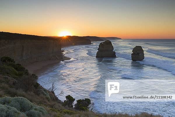 Twelve Apostles at dawn Port Campbell National Park Great Ocean Road Victoria Australia Pacific