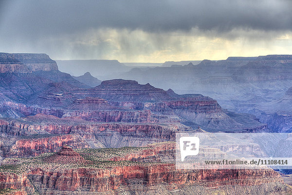 Afternoon thunderstorm  South Rim  Grand Canyon National Park  UNESCO World Heritage Site  Arizona  United States of America  North America