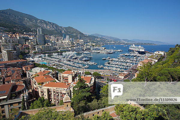 View of Harbour Monaco Mediterranean Europe