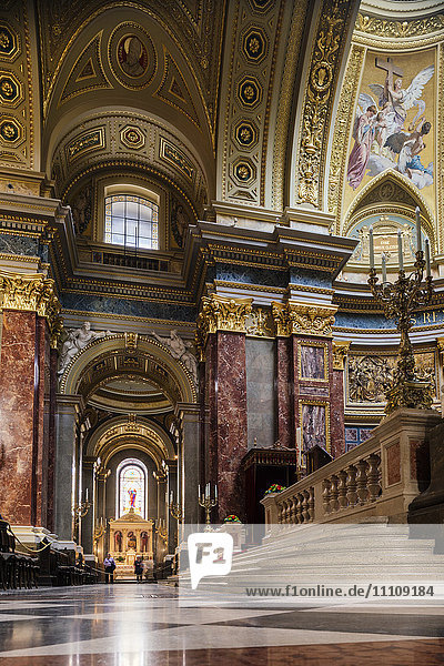 Interior of St. Stephen's Basilica (Szent Istvan-bazilika)  Budapest  Hungary  Europe