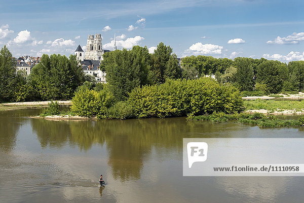 Europa  Frankreich  Region Loiret  Orleans  Loire und Stadtbild