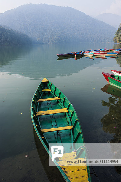 Nepal  Pokhara  lokaler See  Boote