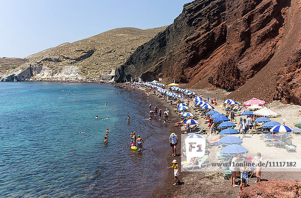 Griechenland  Kykladen  Insel Santorin  Akrotiri  der rote Strand
