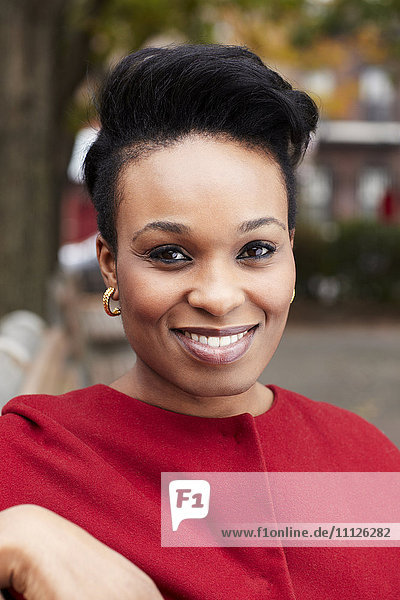 Woman smiling