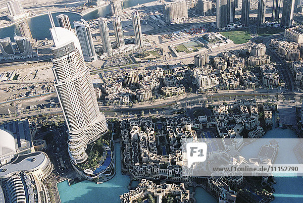 Luftaufnahme des Stadtbildes  Dubai  Vereinigte Arabische Emirate