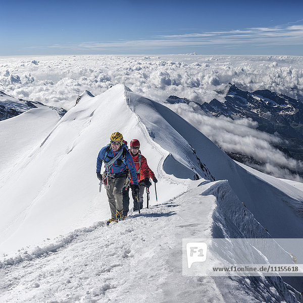 Italien  Gressoney  Alpen  Castor  Bergsteiger