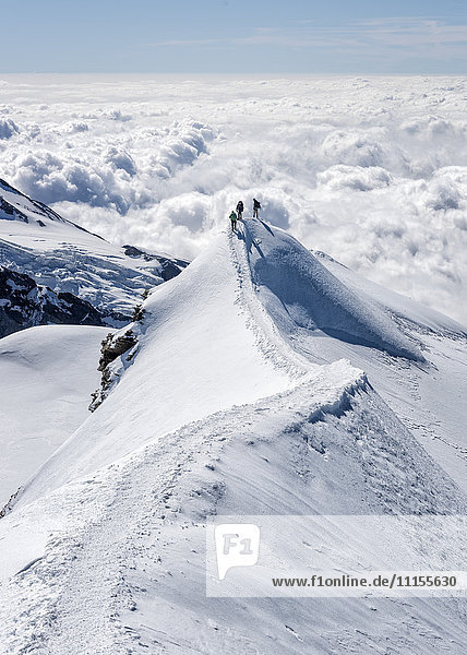 Italy  Gressoney  Alps  Castor  group of mountaineers