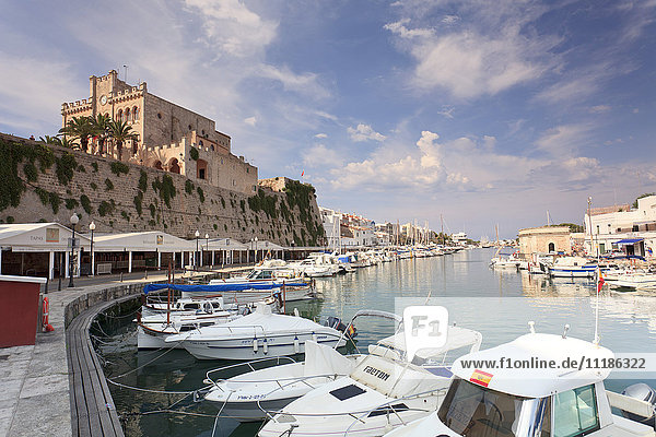 Spain Balearic Islands Menorca Ciutadella Historic Old Harbour and Old City centre