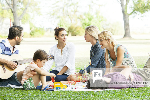 Freunde beim Picknick im Park