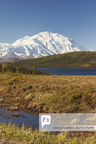 'View of Denali and Alaska Range  Denali National Park and Preserve  Interior Alaska; Alaska  United States of America'