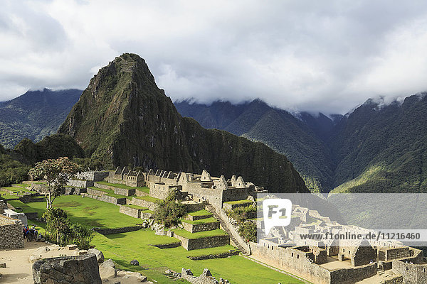 Machu Picchu citadel with Waynu Picchu; Machu Picchu  Peru
