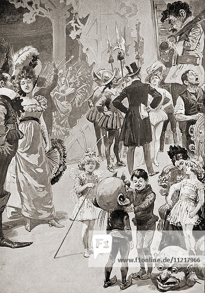 Pantomime-Probe in London  England  Ende des 19. Jahrhunderts. Aus Living London  veröffentlicht um 1901