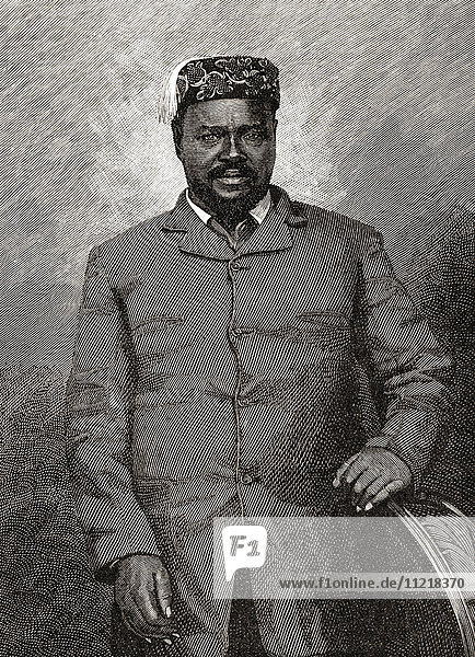 Cetshwayo kaMpande  c. 1826 – 1884. King of the Zulu Kingdom and its leader during the Anglo-Zulu War of 1879. From The Century Edition of Cassell's History of England  published c. 1900