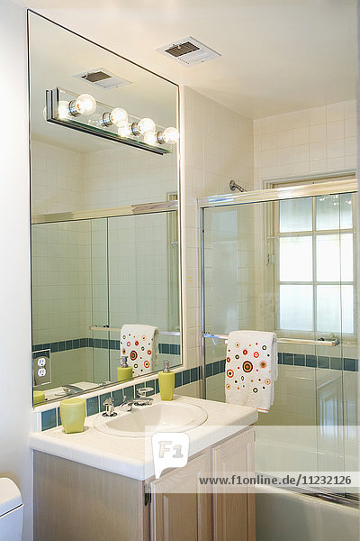 Traditional Bathroom Sink and Mirror