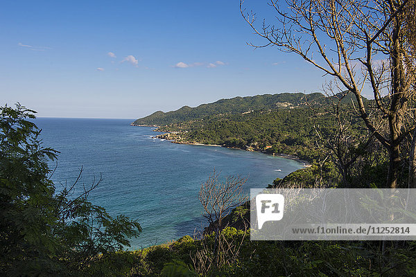 View over the beautiful coastline of Labadie  Cap Haitien  Haiti  Caribbean  Central America