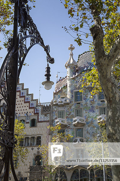Antoni Gaudi's Casa Batllo building  UNESCO World Heritage Site  Barcelona  Catalonia  Spain  Europe